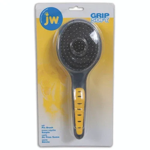 JW Pet Pin Brush Grey/Yellow LG - Image 2