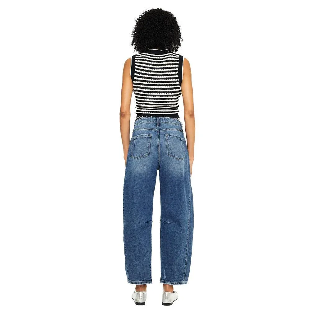 Kancan Women's Dark Low Slung Horseshoe Fit Jean
