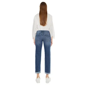 Kancan Women's Dark Wash Slim Boyfriend Fit Jean