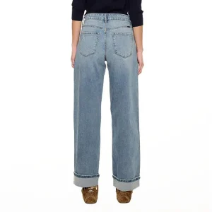 Kancan Women's Medium Wash Wide Leg Jean