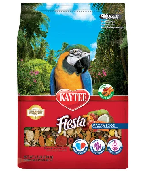 Kaytee Fiesta Macaw Bird Food 4.5 lb, Fortified Gourmet Diet - Image 2