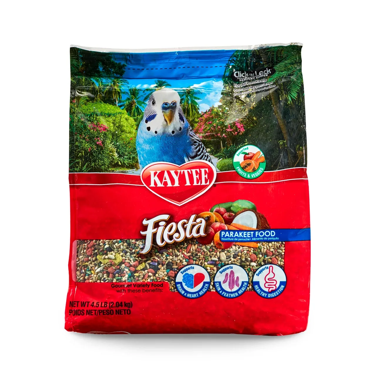 Kaytee Fiesta Parakeet Food 4.5 lb, Fortified Gourmet Diet