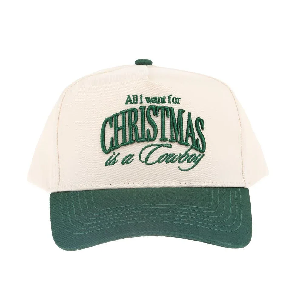 Kenzkustomz All I Want For Christmas Is A Cowboy Green Trucker Cap
