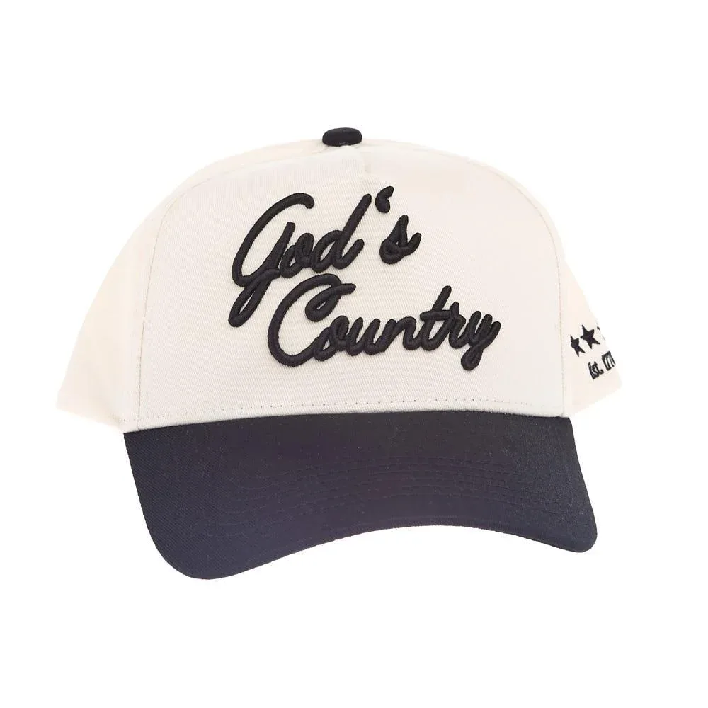Kenzkustomz God's Country Black Vintage Trucker Cap
