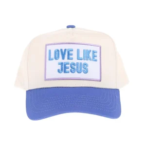 Kenzkustomz Love Like Jesus Periwinkle Vintage Trucker Cap
