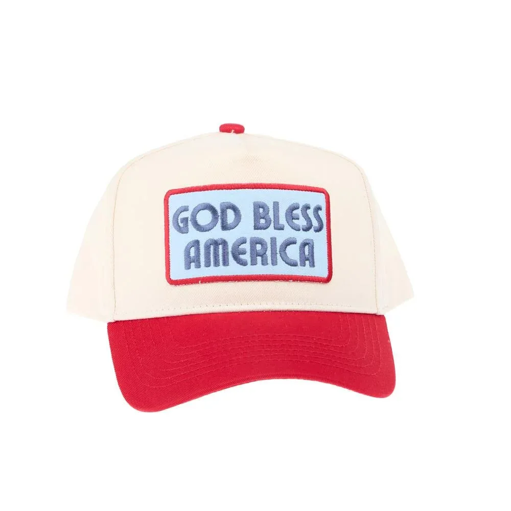 Kenzkustomz Women's Red God Bless America Cap