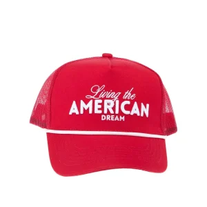 Kenzkustomz Women's Red Living The American Dream Cap