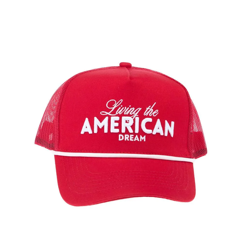 Kenzkustomz Women's Red Living The American Dream Cap