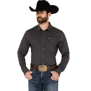 Kimes Ranch Mens Charcoal Blackout Snap Shirt