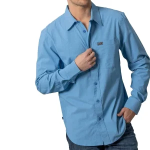 Kimes Ranch Mens Linville Mid Blue Button Shirt