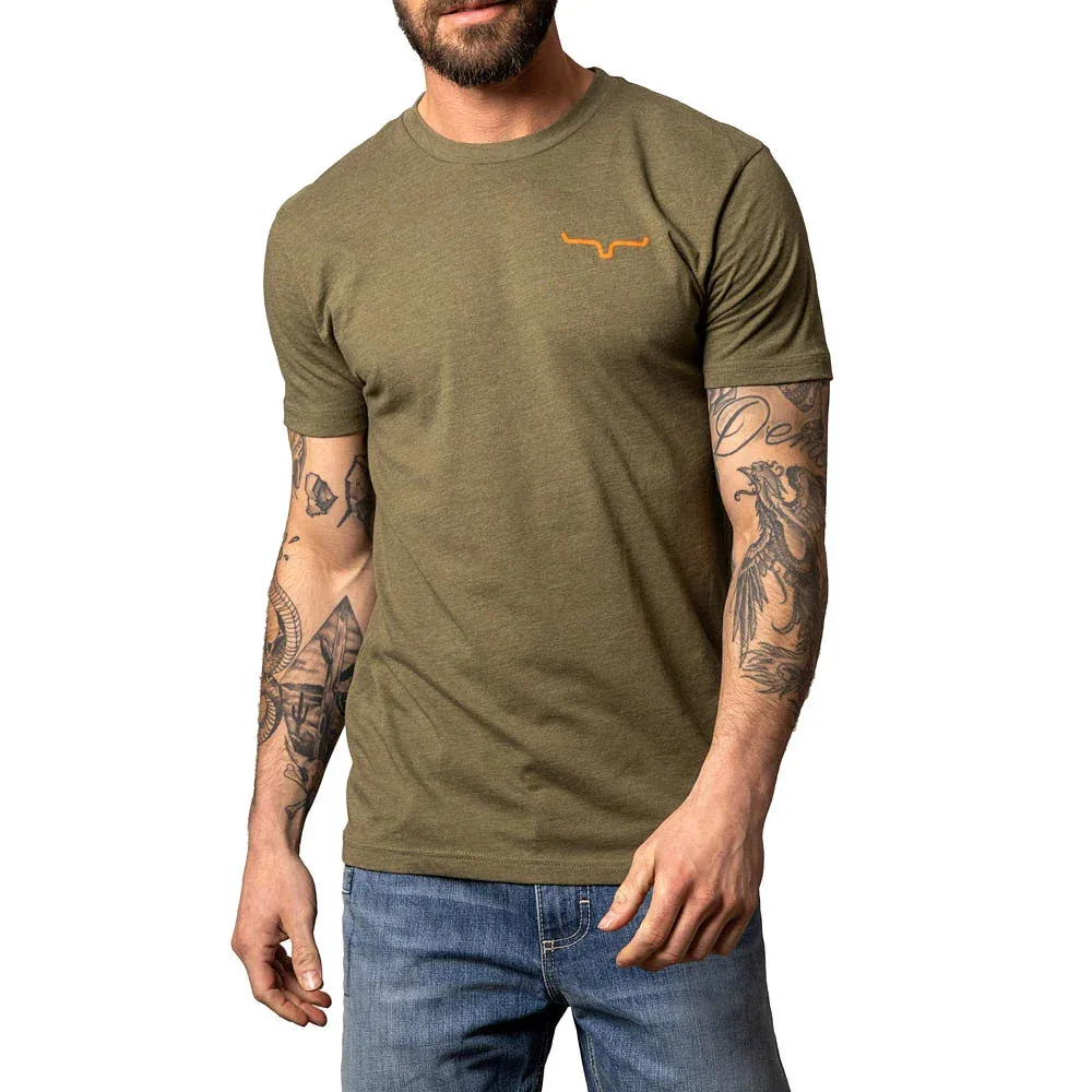 Kimes Ranch Mens Military Green Circular Duck Camo Tee - Image 2