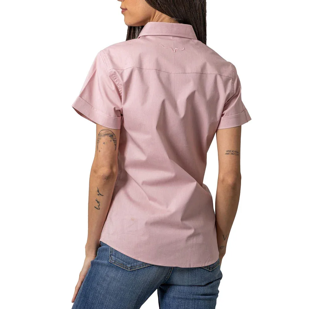 Kimes Ranch Womens Linville Short Sleeve Pink Button Up - Image 2