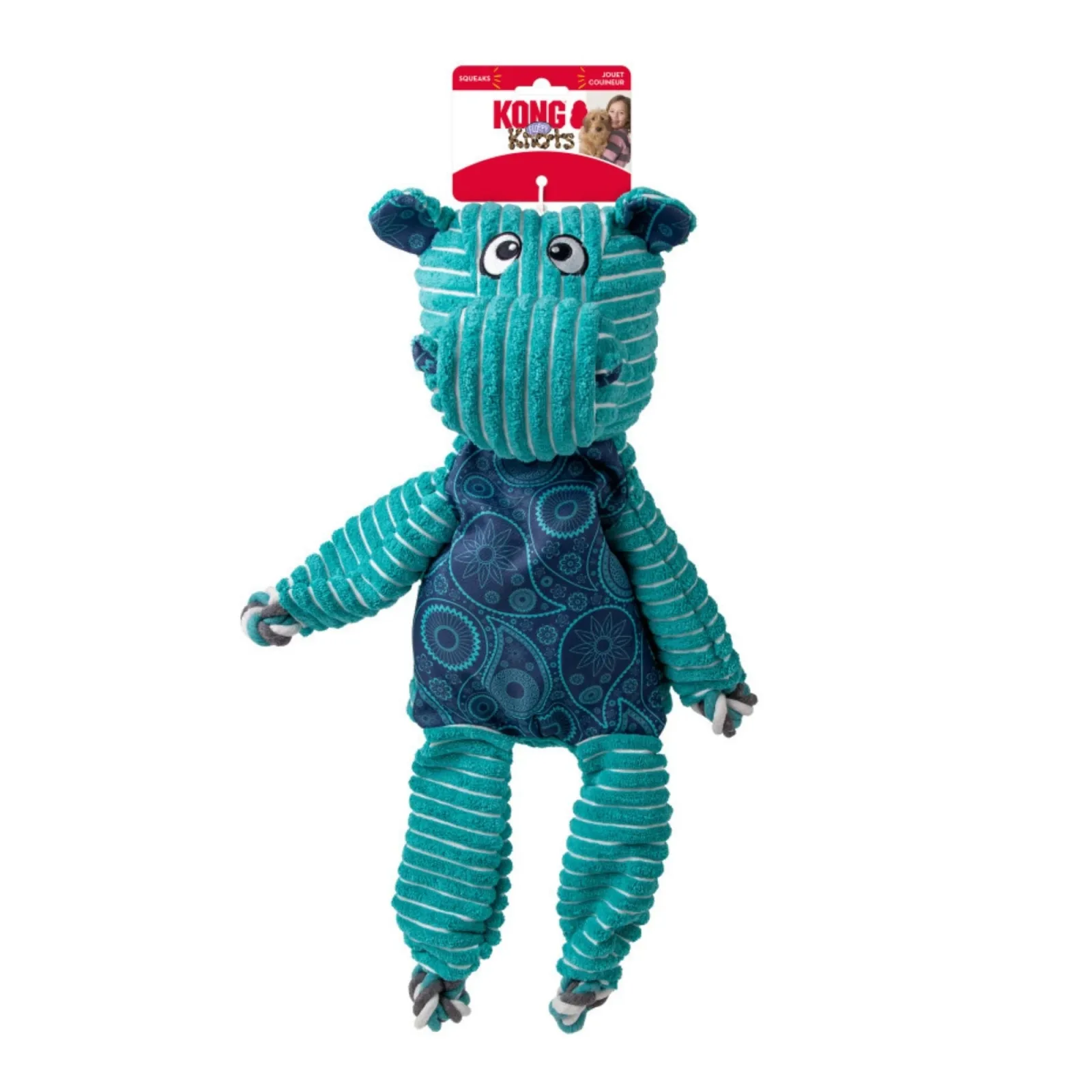 KONG Floppy Knots Dog Toy Hippo, X-Large