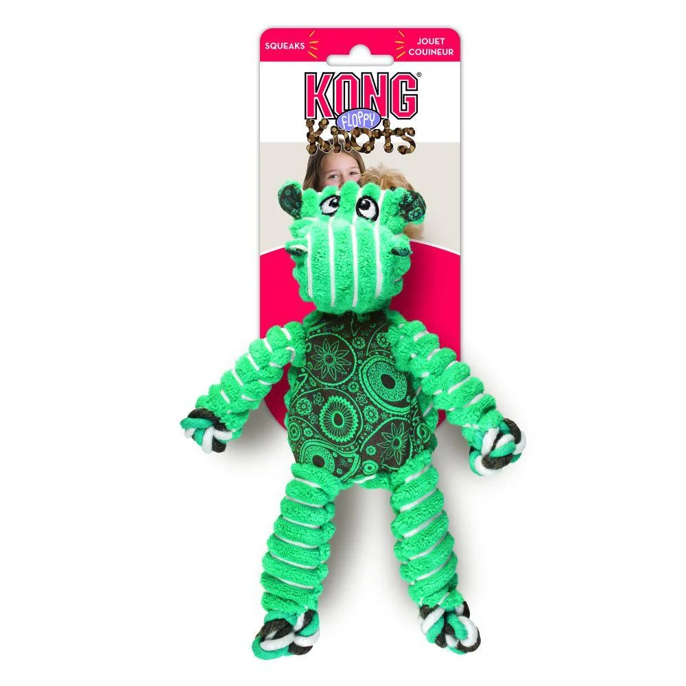KONG Floppy Knots Hippo Dog Toy - Image 2