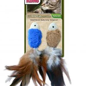 KONG Natural Crinkle Fish Catnip Toy Assorted One Size 2 Pack