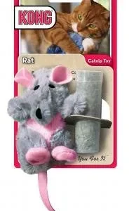 KONG Refillable Feather Rat Catnip Cat Toy Grey One Size