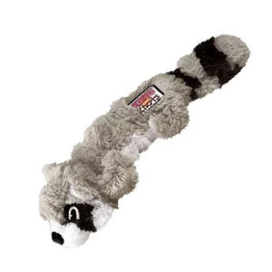 KONG Scrunch Knots Raccoon Dog Toy Gray MD/LG