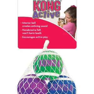 KONG Tennis Ball with Bells Cat Toy Multi-Color One Size