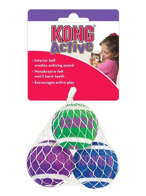 KONG Tennis Ball with Bells Cat Toy Multi-Color One Size - Image 2