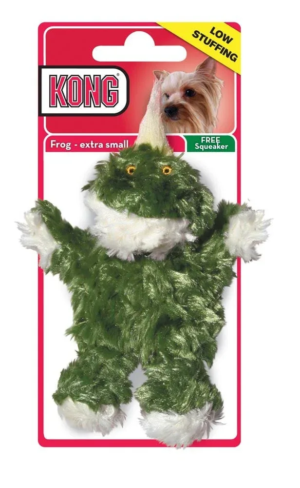 KONG Unstuffed Dog Toy Frog with Squeaker XS (DD)