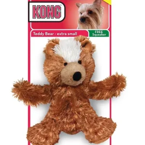 KONG Unstuffed Dog Toy Teddy Bear with Squeaker XS