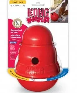 KONG Wobbler Food and Treat Dispenser Dog Toy Red SM