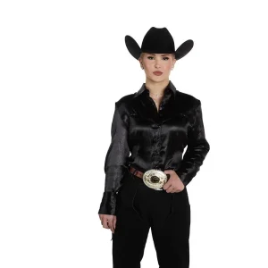 Kultured Rider Women's Black Paisley Show Top