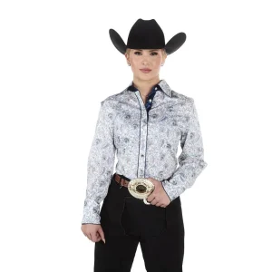 Kultured Rider Women's Blue Floral with Satin Lining Show Top
