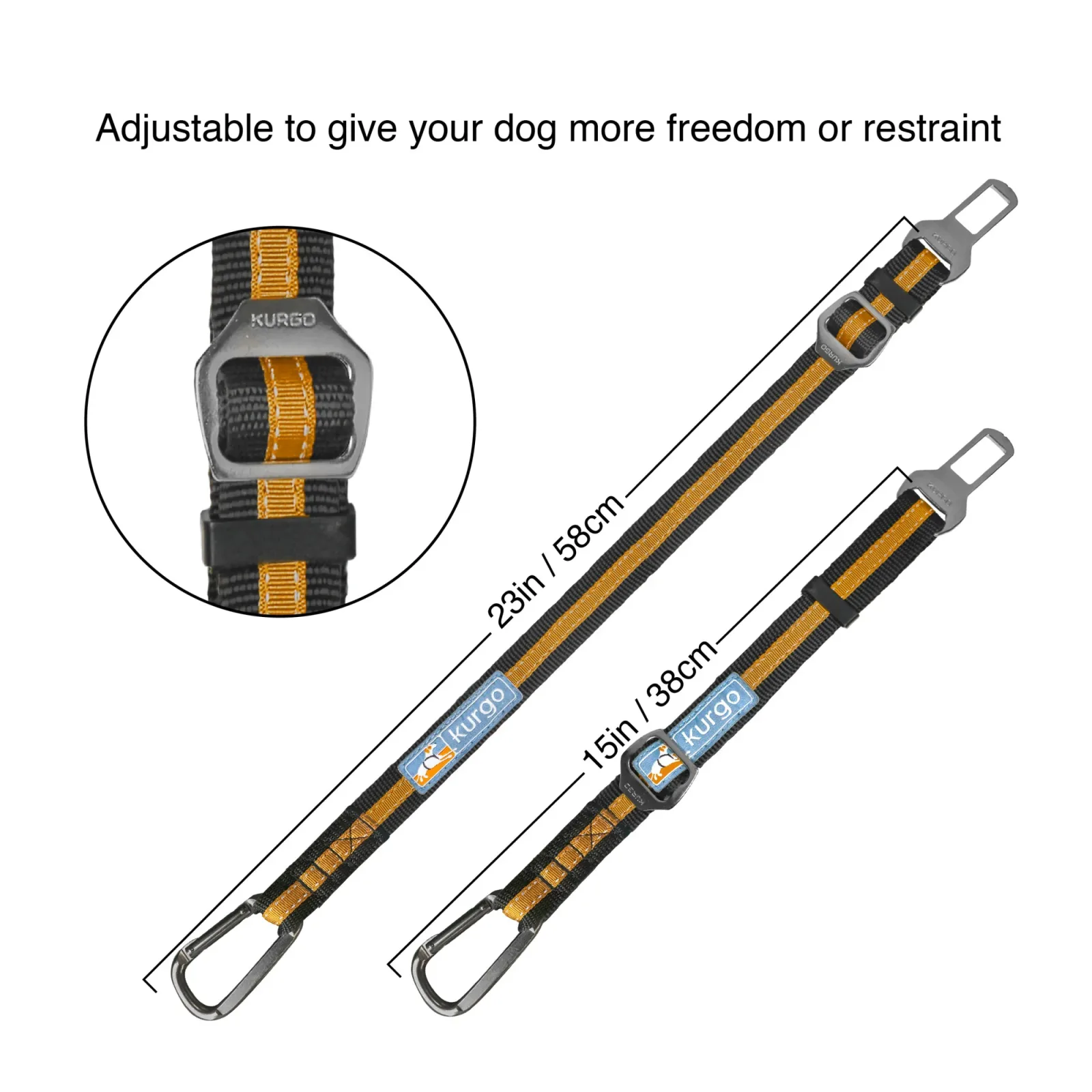 Kurgo Direct to Seatbelt Tether for Dogs, Car Seat Belt for Pets, Adjustable Dog Safety Belt Leash, Quick & Easy Installation, Works with Any Pet Harness - Image 2
