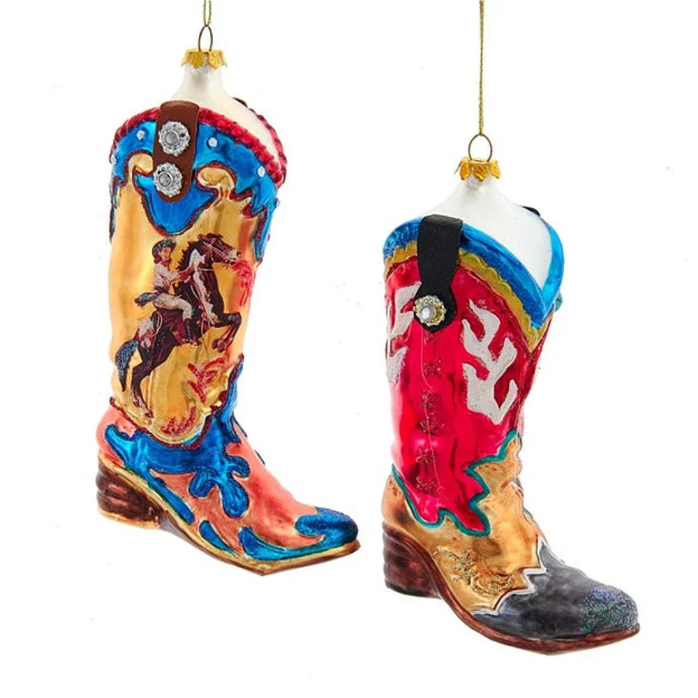 Kurt S. Adler Gla Weern Boot Ornament 2 Assorted