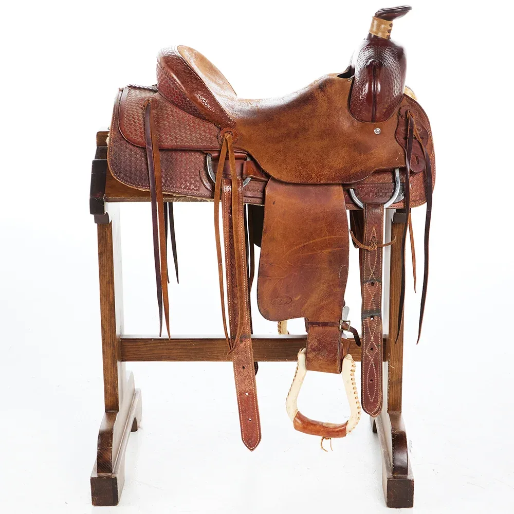 Larry Lancaster 15.5in Used Ranch Roping Saddle - Image 2