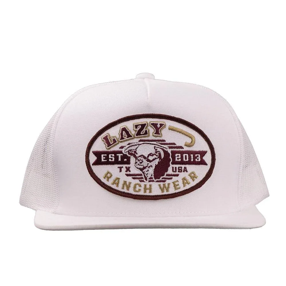 Lazy J Ranch Wear White Cattle King Classic Trucker Cap