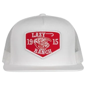 Lazy J Ranch Wear White Red Ranch Trucker Cap