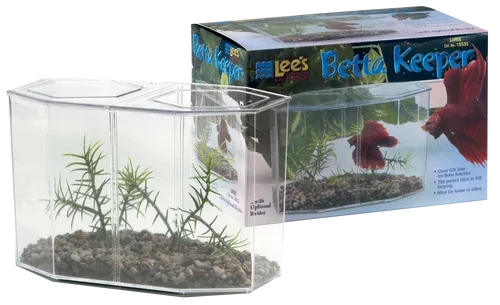 Lees Betta Keeper with Lid Gravel and Plant Clear 60 oz - Image 2