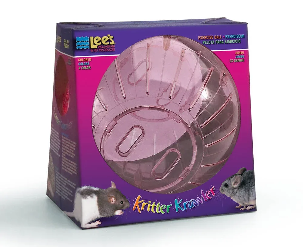 Lees Kritter Krawler Colored View-Thru Box Exercise Wheel Pink Jumbo