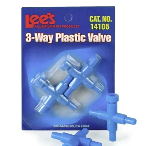 Lees Plastic Valve for Aquarium Pumps 3-Way Blue 2 Pack