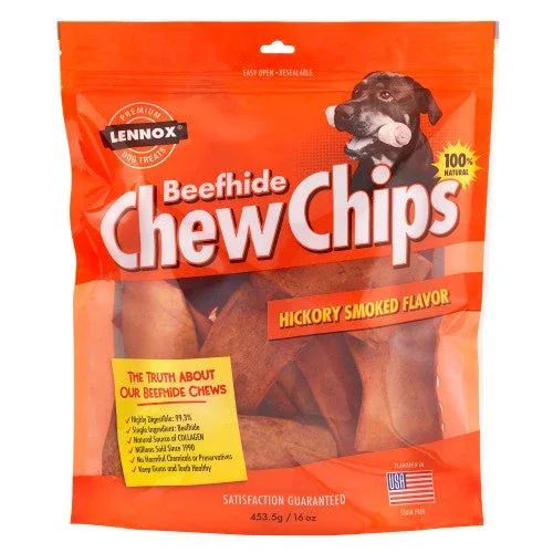 Lennox Beefhide Chew Chips Dog Treat Hickory Smoked 16oz - Image 2