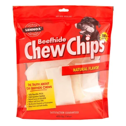 Lennox Beefhide Chew Chips Dog Treat Natural 16oz - Image 2