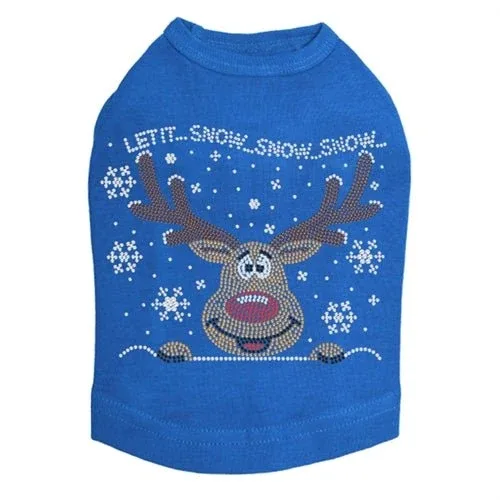 Let it Snow - Red Nose Reindeer Rhinestone Tank - Many Colors - Image 2