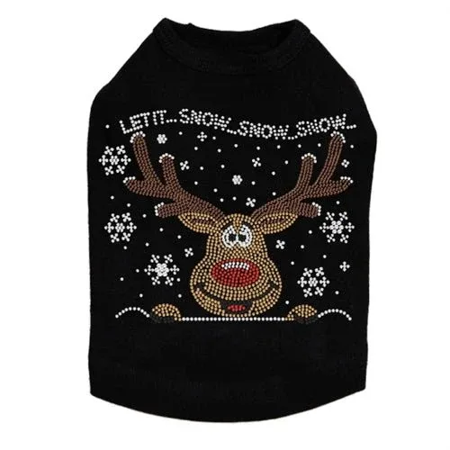 Let it Snow - Red Nose Reindeer Rhinestone Tank - Many Colors