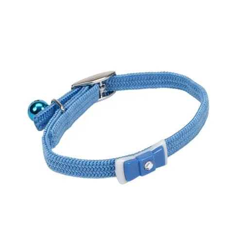 Lil Pals Elasticized Safety Kitten Collar with Jeweled Bow Light Blue 3/8 in x 8 in - Image 2