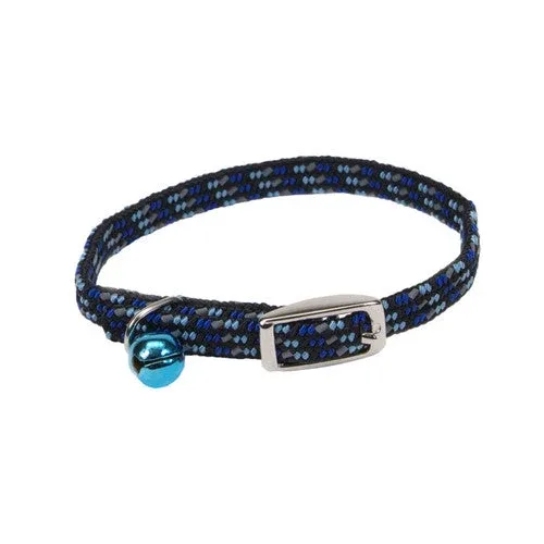 Lil Pals Elasticized Safety Kitten Collar with Reflective Threads Blue 3/8 in x 8 in - Image 2