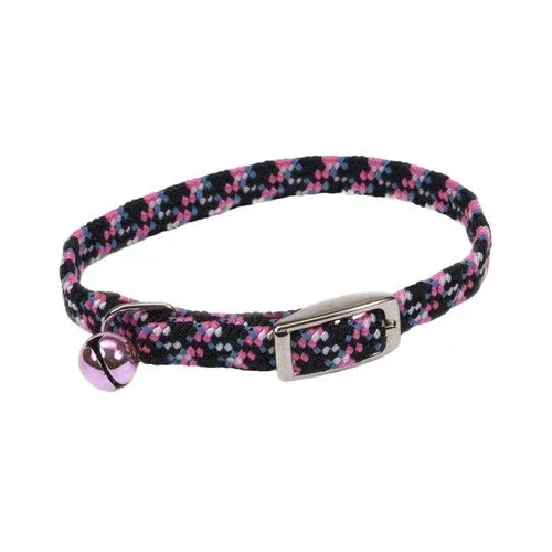Lil Pals Elasticized Safety Kitten Collar with Reflective Threads Neon Pink 3/8 in x 8 in - Image 2