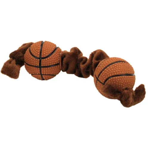 Lil Pals Plush and Vinyl Basketball Tug Toy Brown 8 in - Image 2