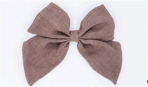 Linen Sailor Hair Bow - Espresso