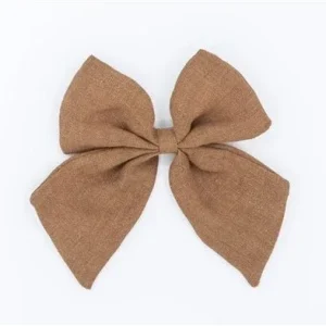 Linen Sailor Hair Bow - Golden