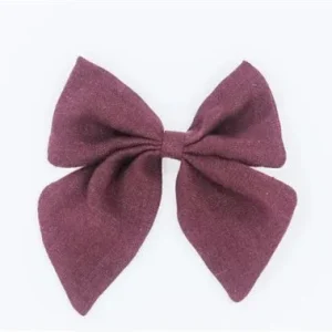 Linen Sailor Hair Bow - Mulberry