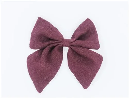 Linen Sailor Hair Bow - Mulberry