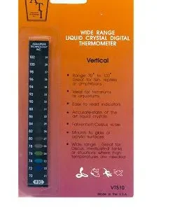 Liquid Crystal HORIZONTAL Digital Thermometers by Aquarium Technologies
