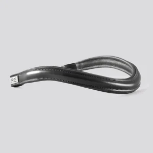 Liscio Plain Shaped Leather Browband Black